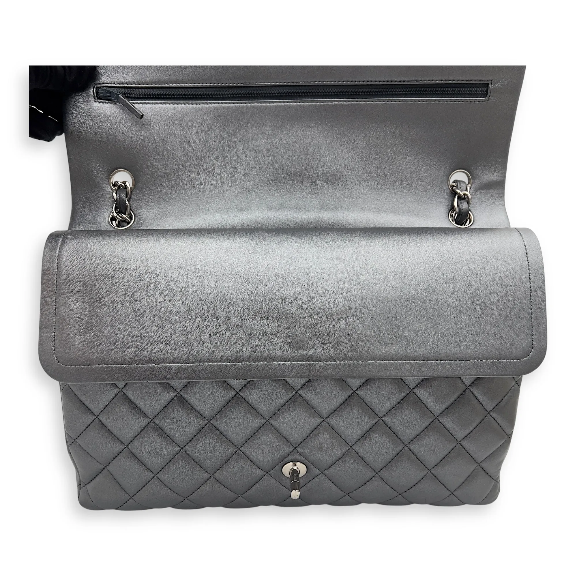 Shoulder Maxi Excellent reviews hardware Lambskin, Classic Bag in Silver Satisfaction guaranteed Silver