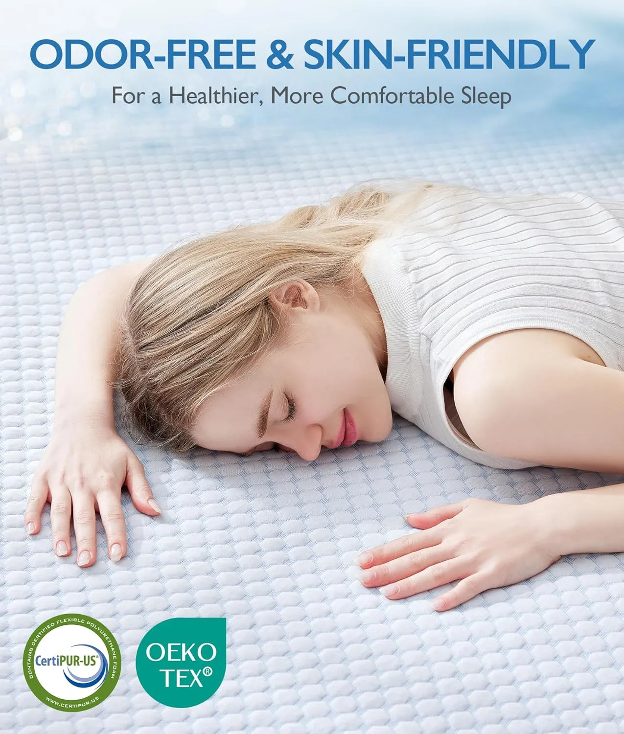SINWEEK 3 Inch Twin Cooling Memory Foam Mattress Topper for Pressure Relief, Thick Bed Mattress Pad with Cooling Soft Cover and Adjustable Straps, CertiPUR-US Certified