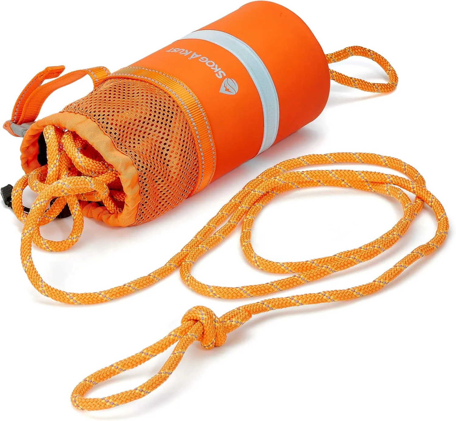 Skog Å Kust Rescue Throw Rope Bag with 50 Feet of 5/16" Floating Reflective Line and Integrated Whistle Clip