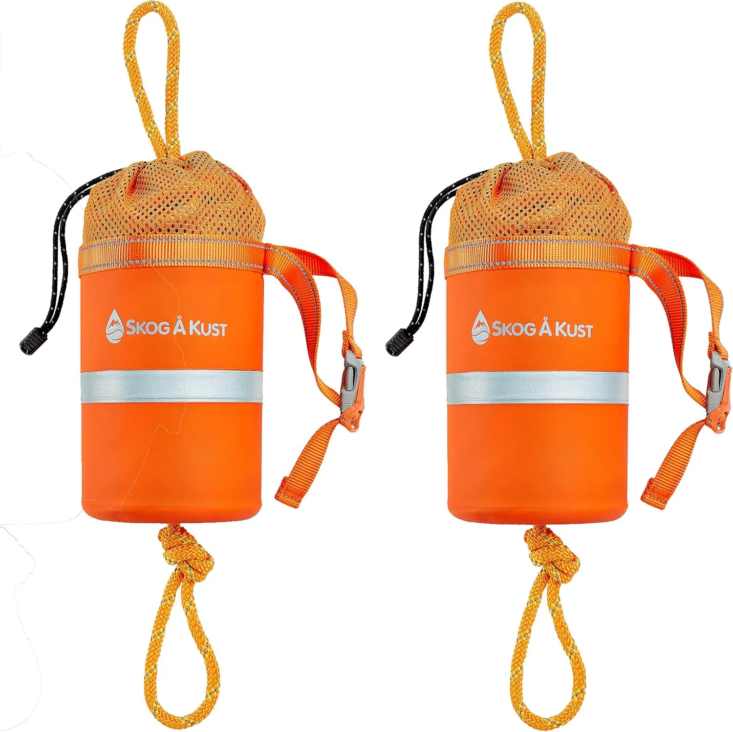 Skog Å Kust Rescue Throw Rope Bag with 50 Feet of 5/16" Floating Reflective Line and Integrated Whistle Clip