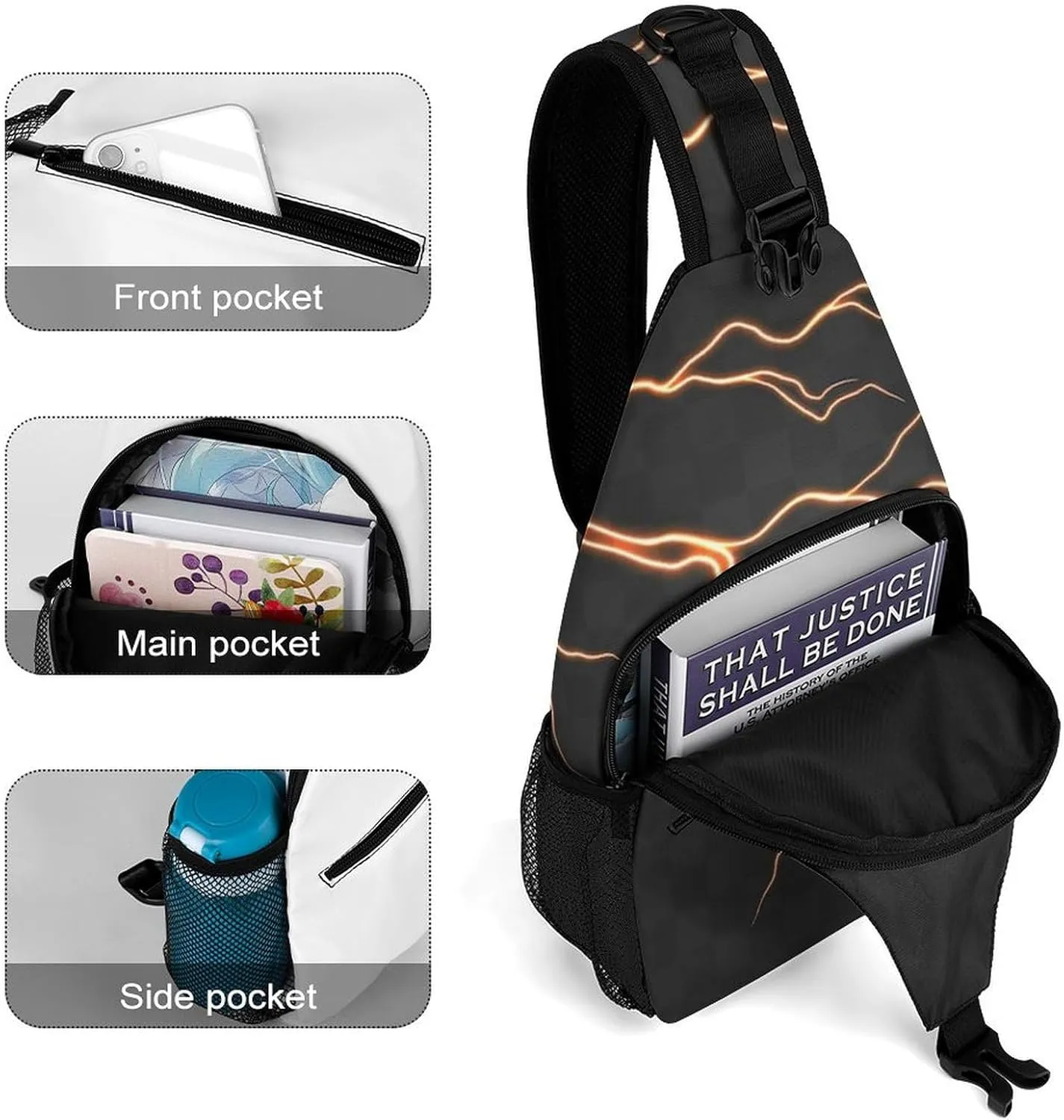 Skull And Flowers Versatile And Convenient Multipurpose Crossbody Bag - Perfect for Travel And Hiking