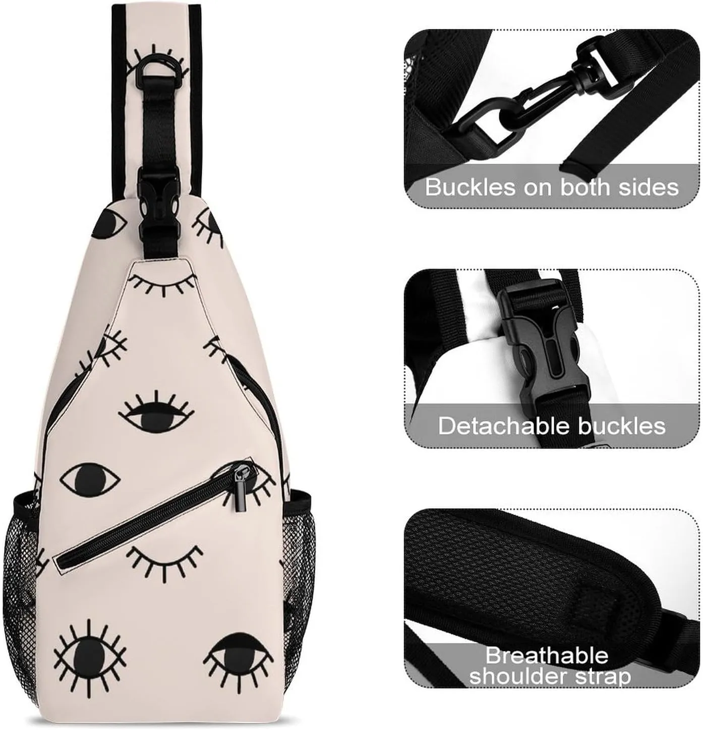 Skull And Flowers Versatile And Convenient Multipurpose Crossbody Bag - Perfect for Travel And Hiking