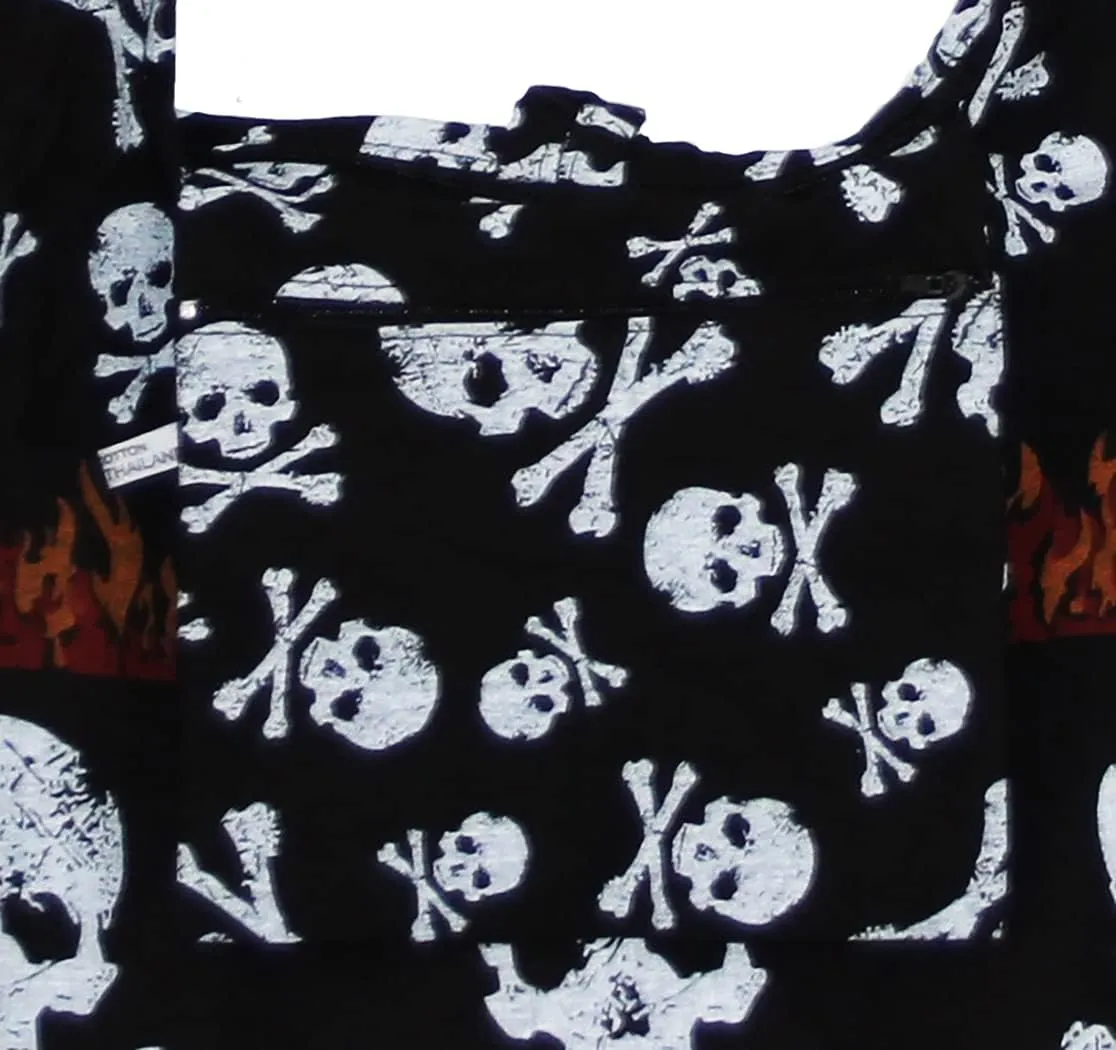 Skull Bohemian Boho Hobo Hippie Gothic Crossbody Bag Purse 33" Black