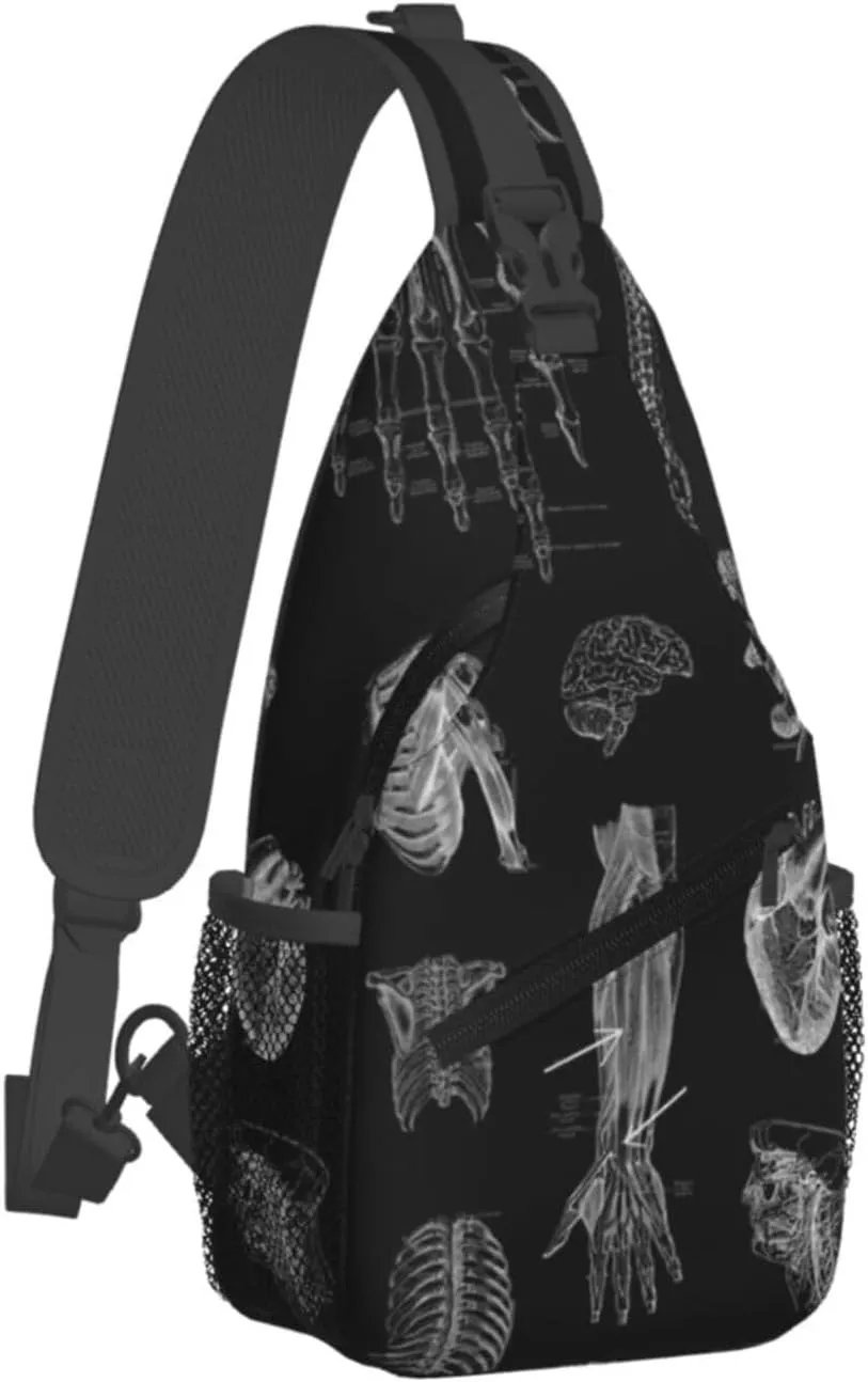 Skull Crossbody Bag Men Shoulder Bag Backpack Cool Sling Bag Chest Casual Daypack Bag