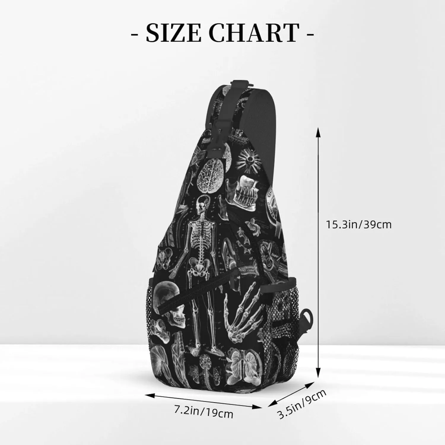 Skull Crossbody Bag Men Shoulder Bag Backpack Cool Sling Bag Chest Casual Daypack Bag