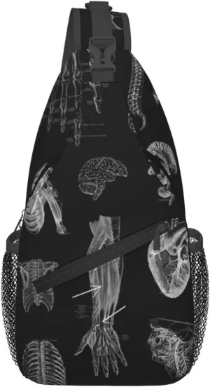 Skull Crossbody Bag Men Shoulder Bag Backpack Cool Sling Bag Chest Casual Daypack Bag