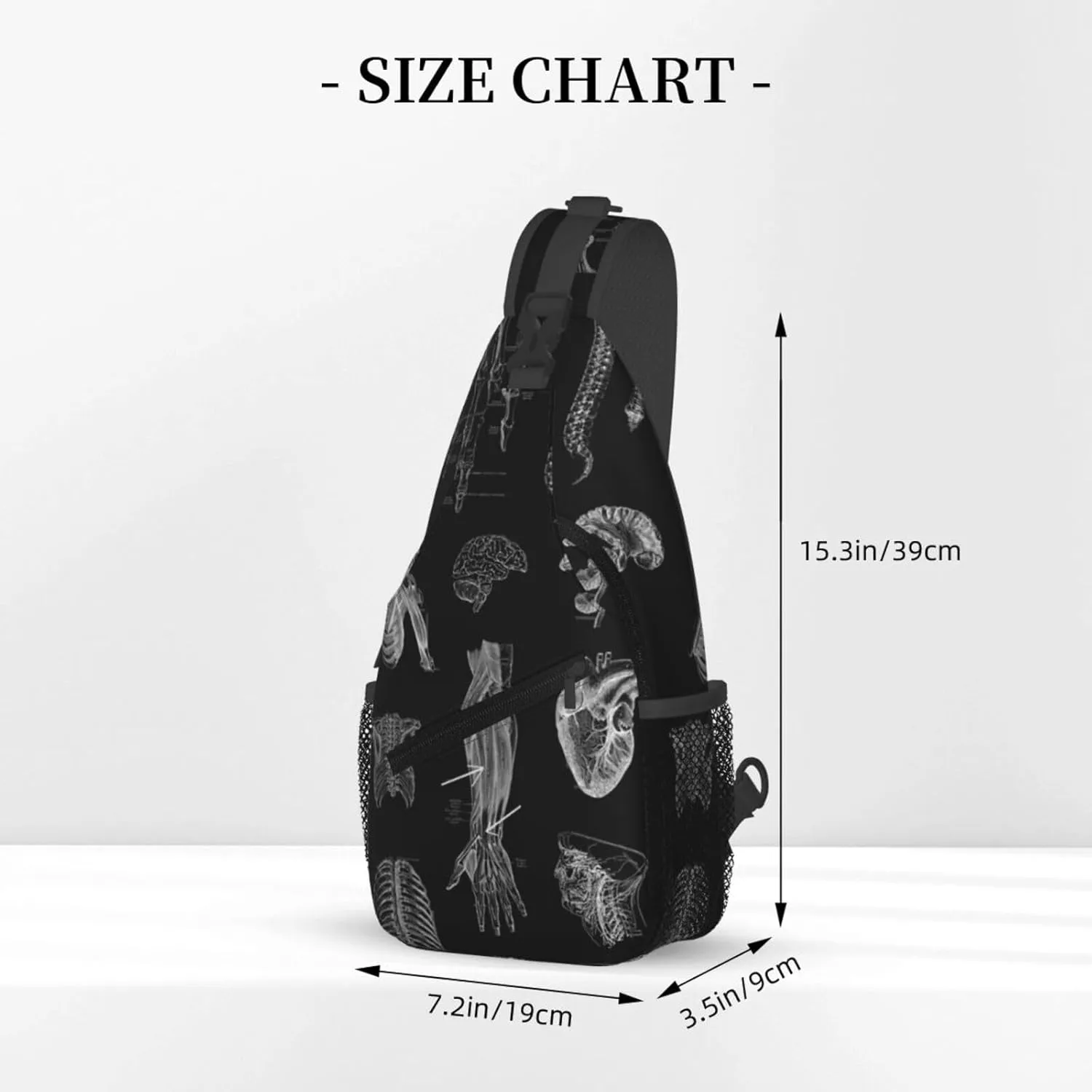 Skull Crossbody Bag Men Shoulder Bag Backpack Cool Sling Bag Chest Casual Daypack Bag