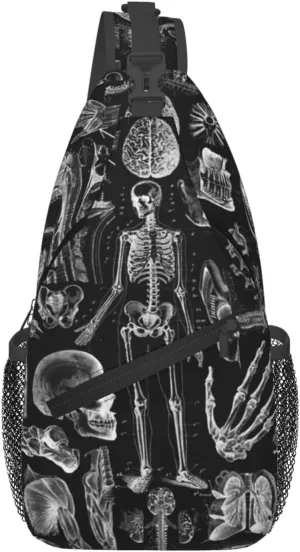 Skull Crossbody Bag Men Shoulder Bag Backpack Cool Sling Bag Chest Casual Daypack Bag