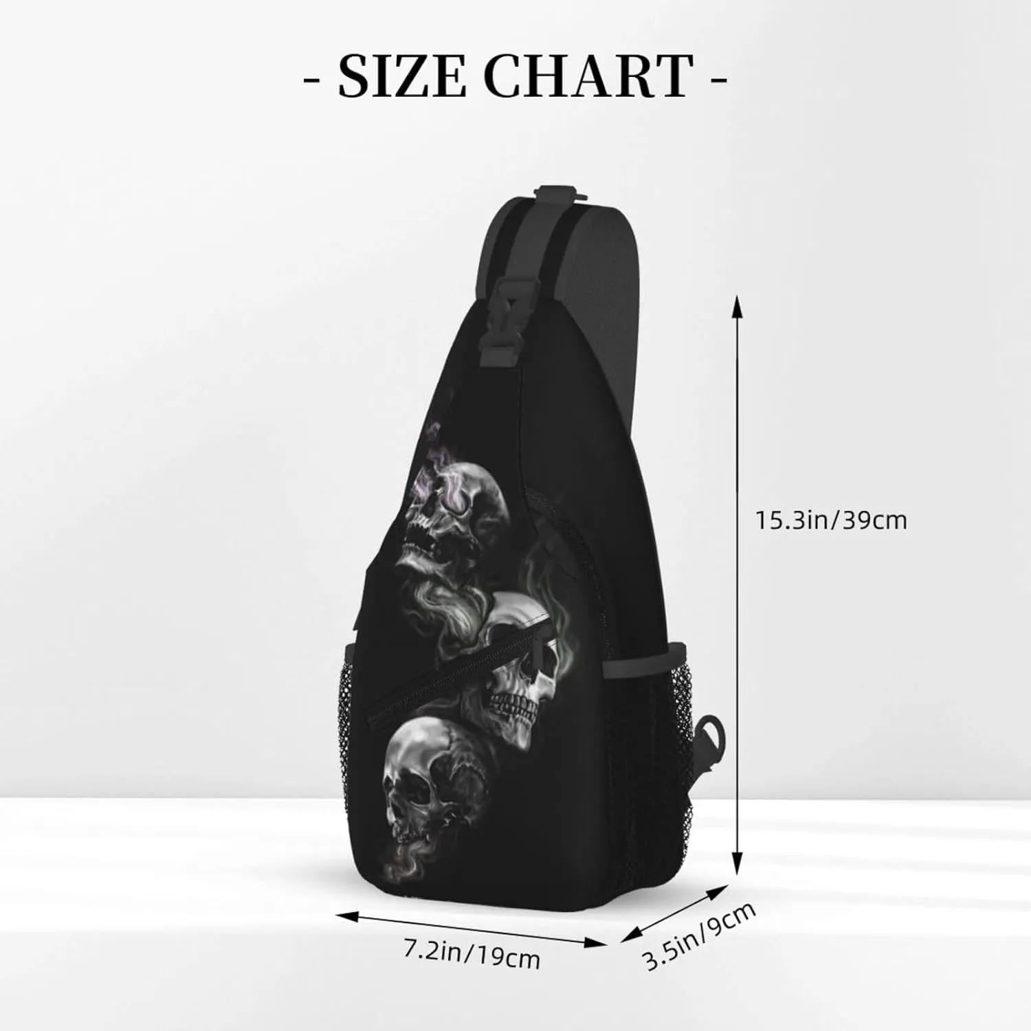 Skull Crossbody Bag Men Shoulder Bag Backpack Cool Sling Bag Chest Casual Daypack Bag