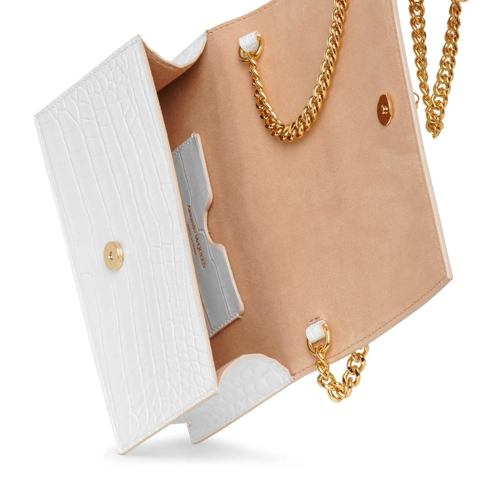 Skull mini white embossed bag