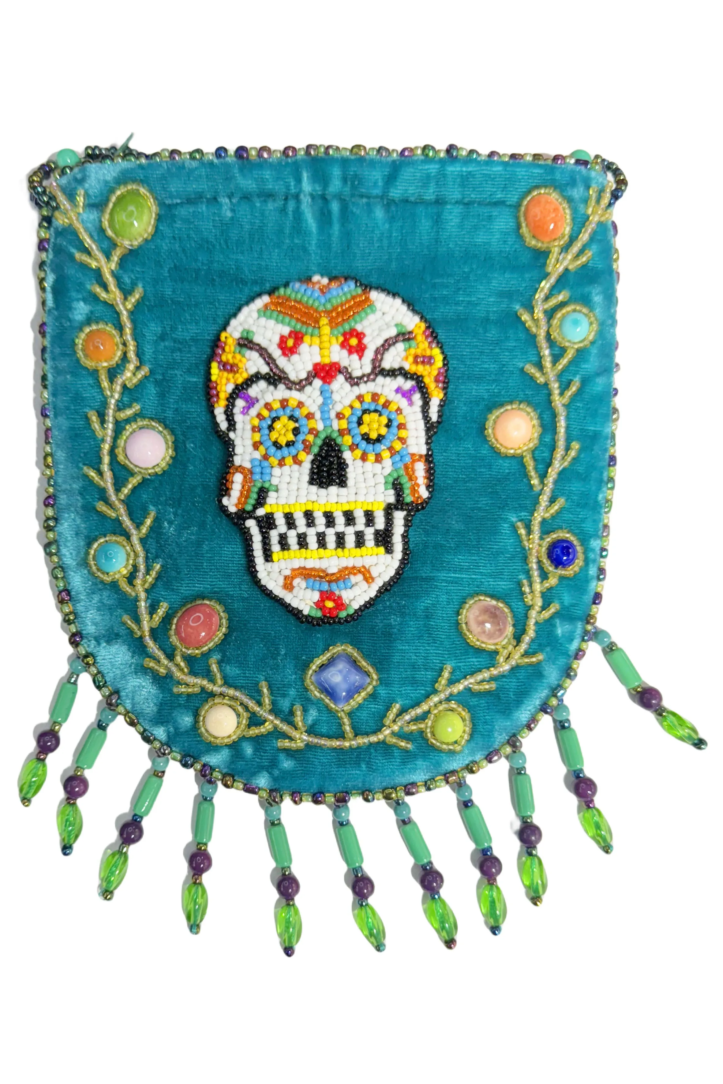 Skull Pattern Velvet Crossbody MUG-SKULL
