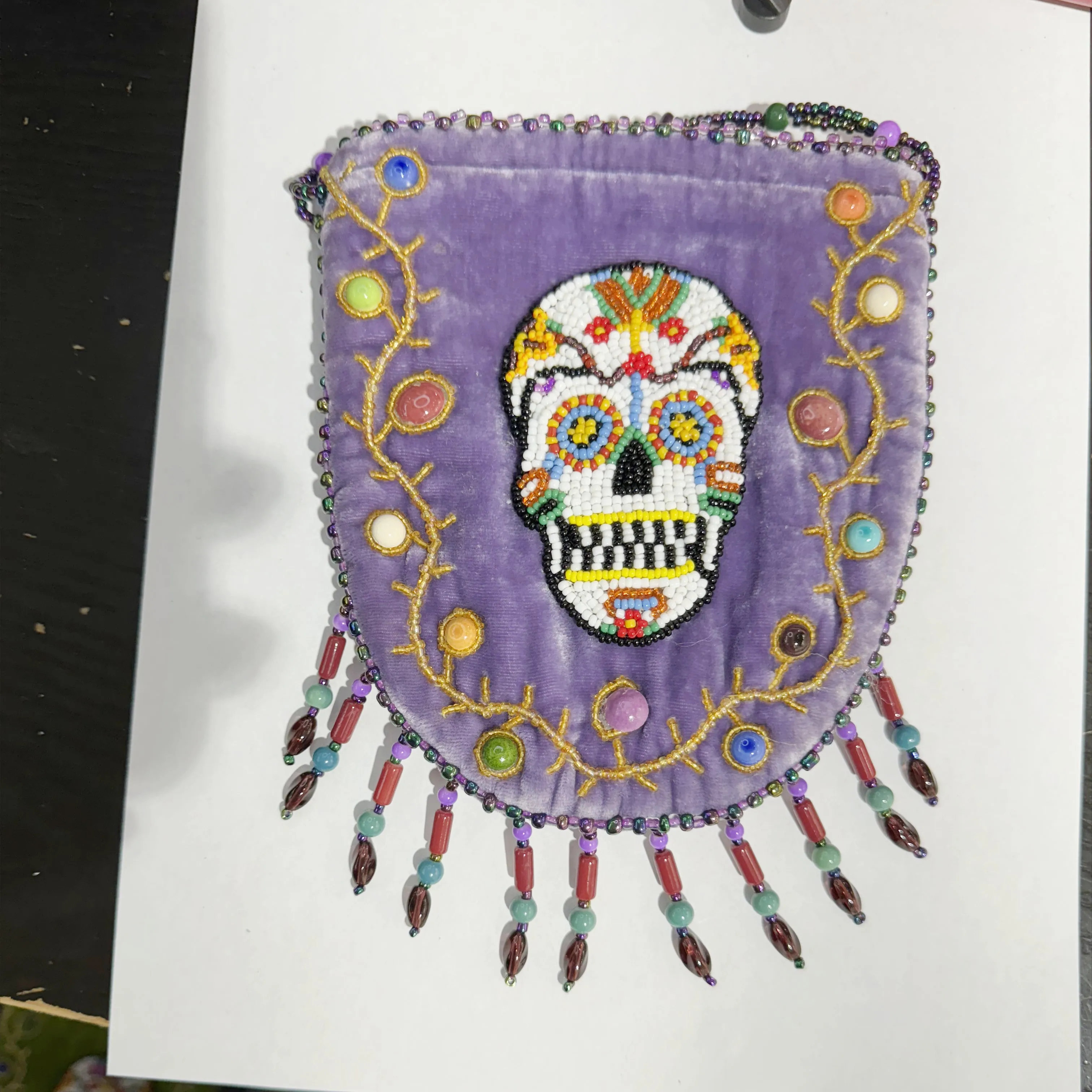 Skull Pattern Velvet Crossbody MUG-SKULL