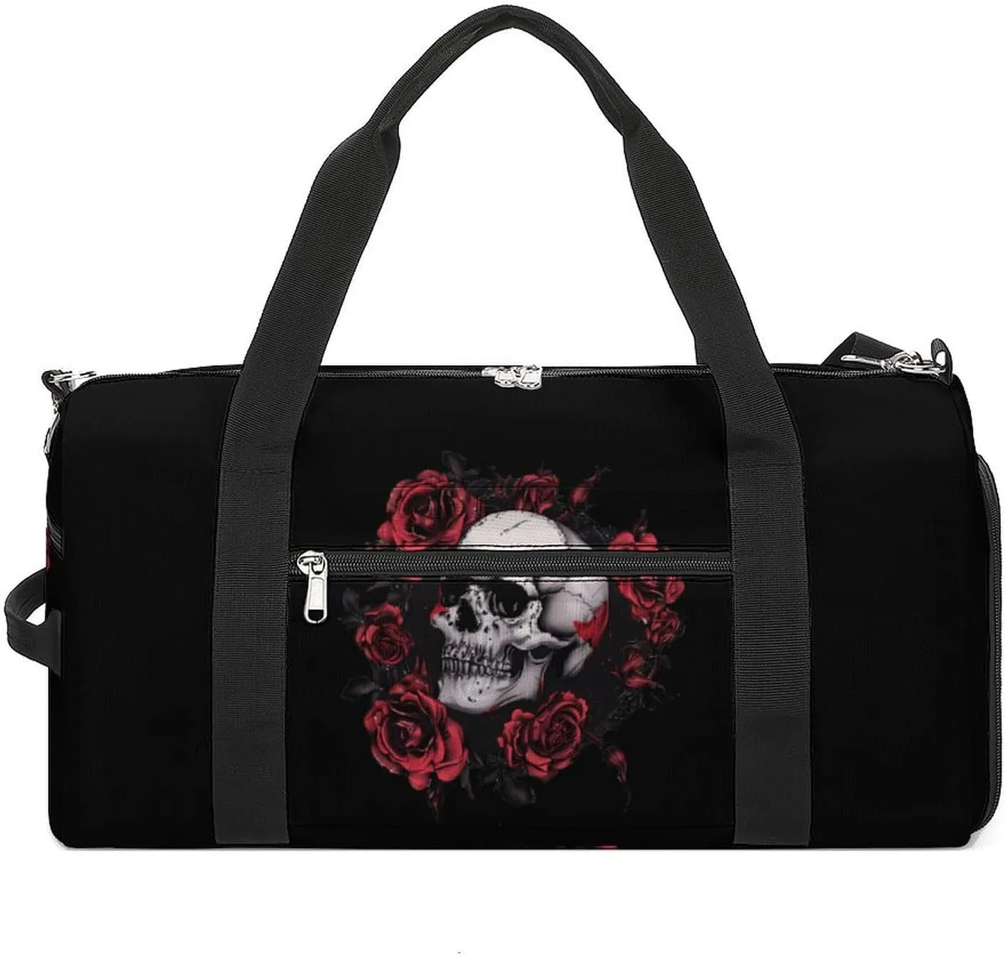Skull Rose Skeleton Gym Bag for Men Women Lightweight Duffel Bag Sports Workout Bag for Travel Yoga