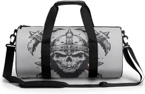 Skull Vikings Warrior Travel Duffel Bag Gym Bags Sports Tote Shoulder Weekender Handbag for Men Women