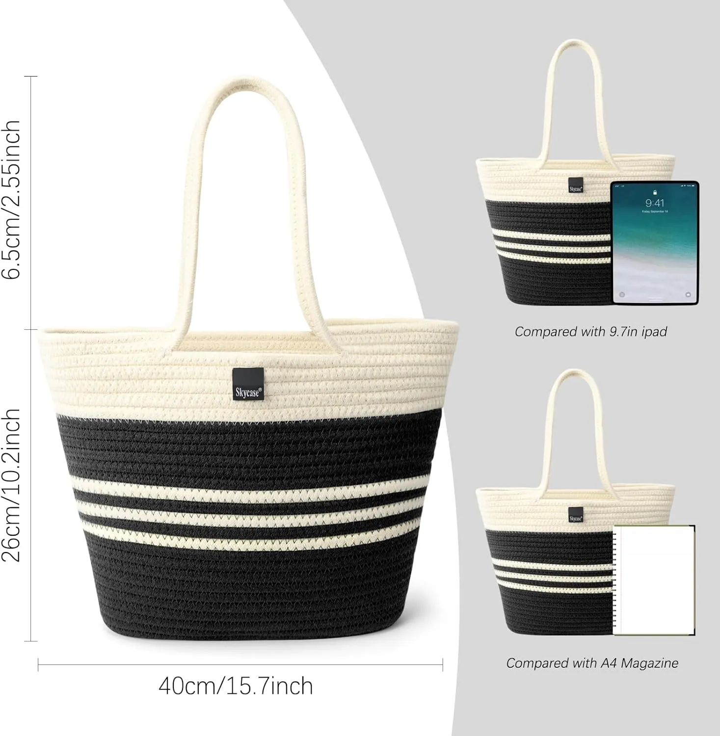 Skycase Woven Handbag - Shoulder Handbags - Tote Bags for Women, Travel Clutch Purses, Messenger Bag for Casual Everyday Bag