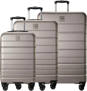 Skyway Epic 2.0 Hardside Lightweight and Durable ABS Shell Luggage, Spacious with 4-Wheel Spinners, Comfort Grip with Telescoping Handle, Men and Women, Bone, 3-Piece Set (20,24, 28)