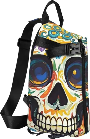 Sling Bag Crossbody Backpack for Men Women Cool Skull Graphics3 Chest Bag Crossbody Bag for Travel Sport Running