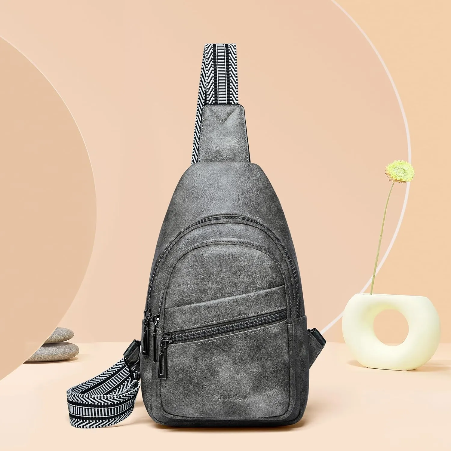 Sling Bag Crossbody Bags for Women for Travel, 3.5 x 10.5 x 6"(L x H x W),Adjustable Straps 22.5 to 44 inch