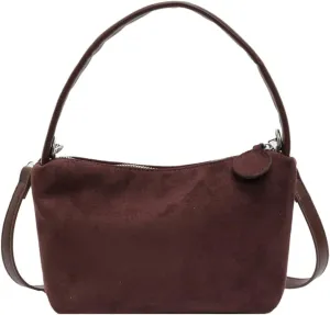 Slouchy Suede Cloud Crossbody Purse Women Crescent Satchels Shoulder Hobo Bags Trendy Travel Top-handle Mini Tote Handbag