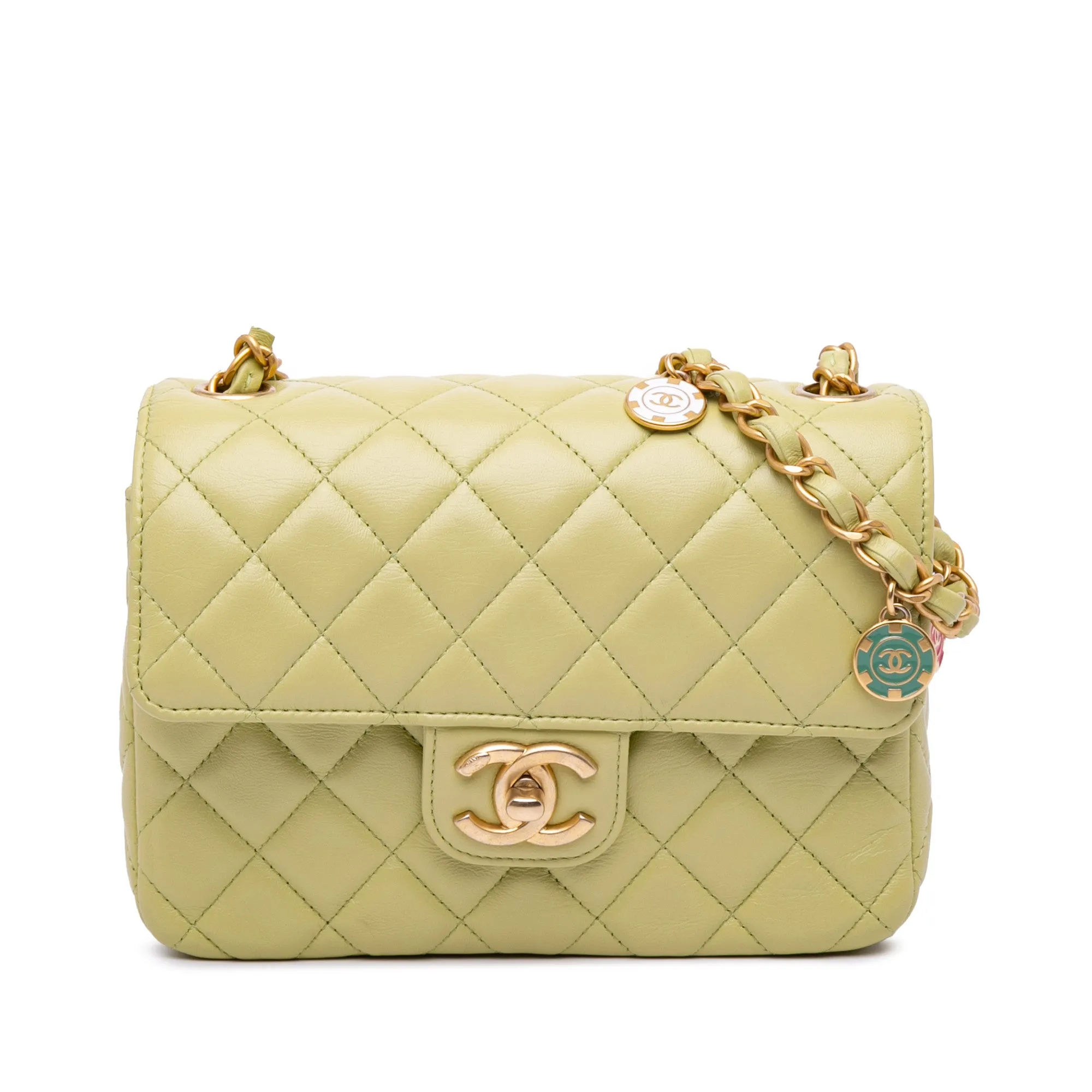 Small Classic Lambskin Casino Royale Charms Single Flap