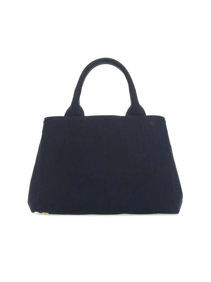 Small Cotton Canvas Tote in Navy