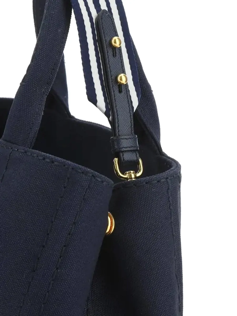 Small Cotton Canvas Tote in Navy