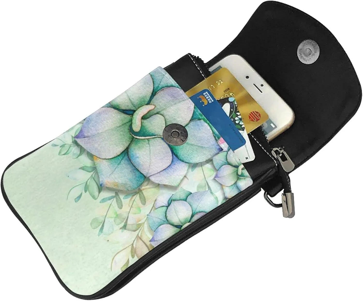 Small Crossbody Bag For Women,Leather Phone Purse Women'S Shoulder Handbags Wallet Purse -Sunflowers And Butterflies