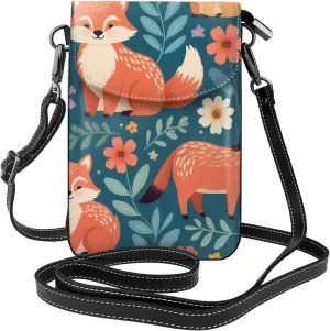 Small Crossbody Bags for Women,Leather Shoulder Bag for Cell Phone Purse with Strap and Gold Bling Printed