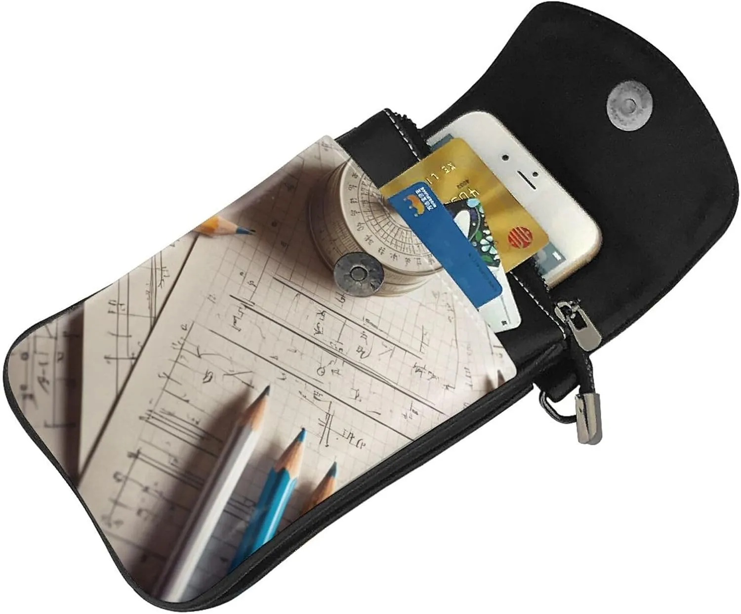 Small Crossbody Bags for Women,Leather Shoulder Bag for Cell Phone Purse with Strap and Native American Patterns Printed