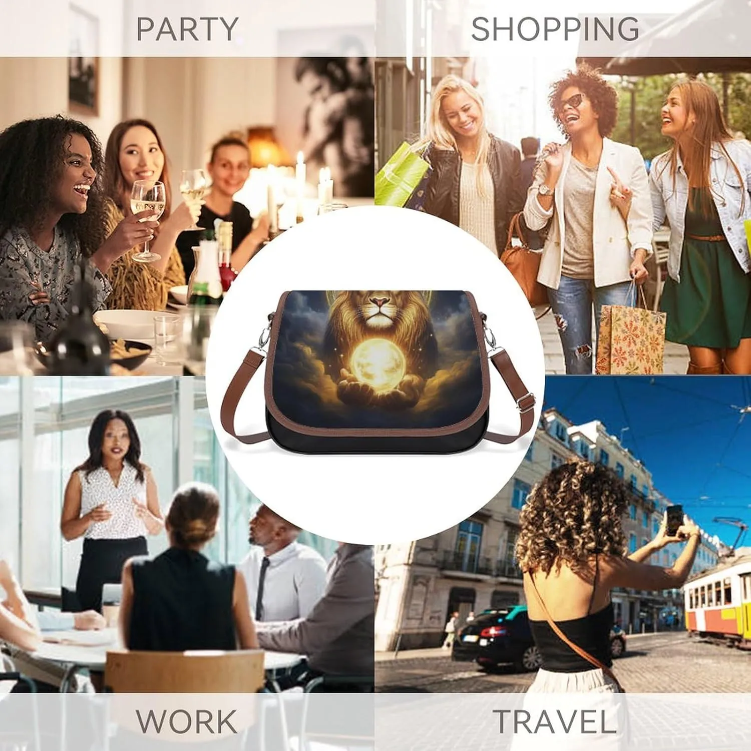 Small Crossbody Handbags Pu Leather Purse Travel Shoulder Bag with Adjustable Strap