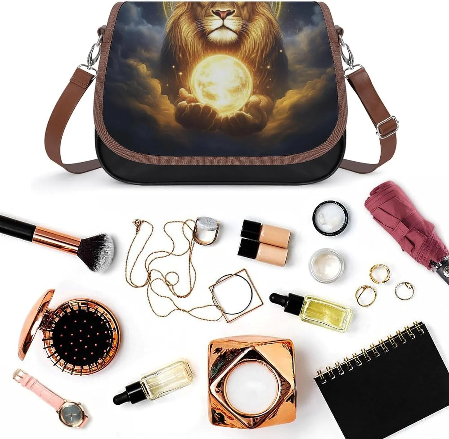 Small Crossbody Handbags Pu Leather Purse Travel Shoulder Bag with Adjustable Strap