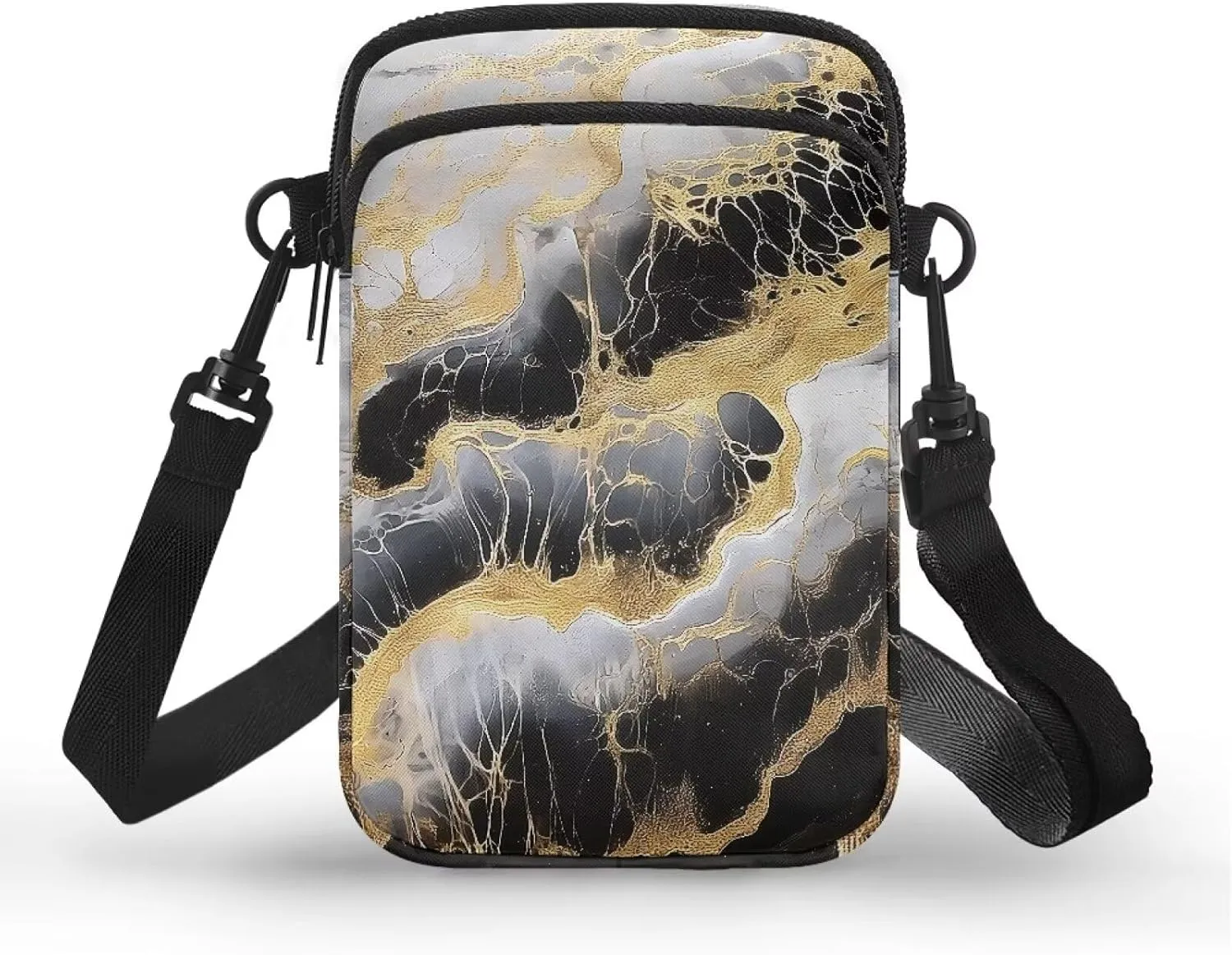 Small Crossbody Purse Zipper Cell Phone Bag, Abstract Color Art Mini Shoulder Purse Bags with Shoulder Strap