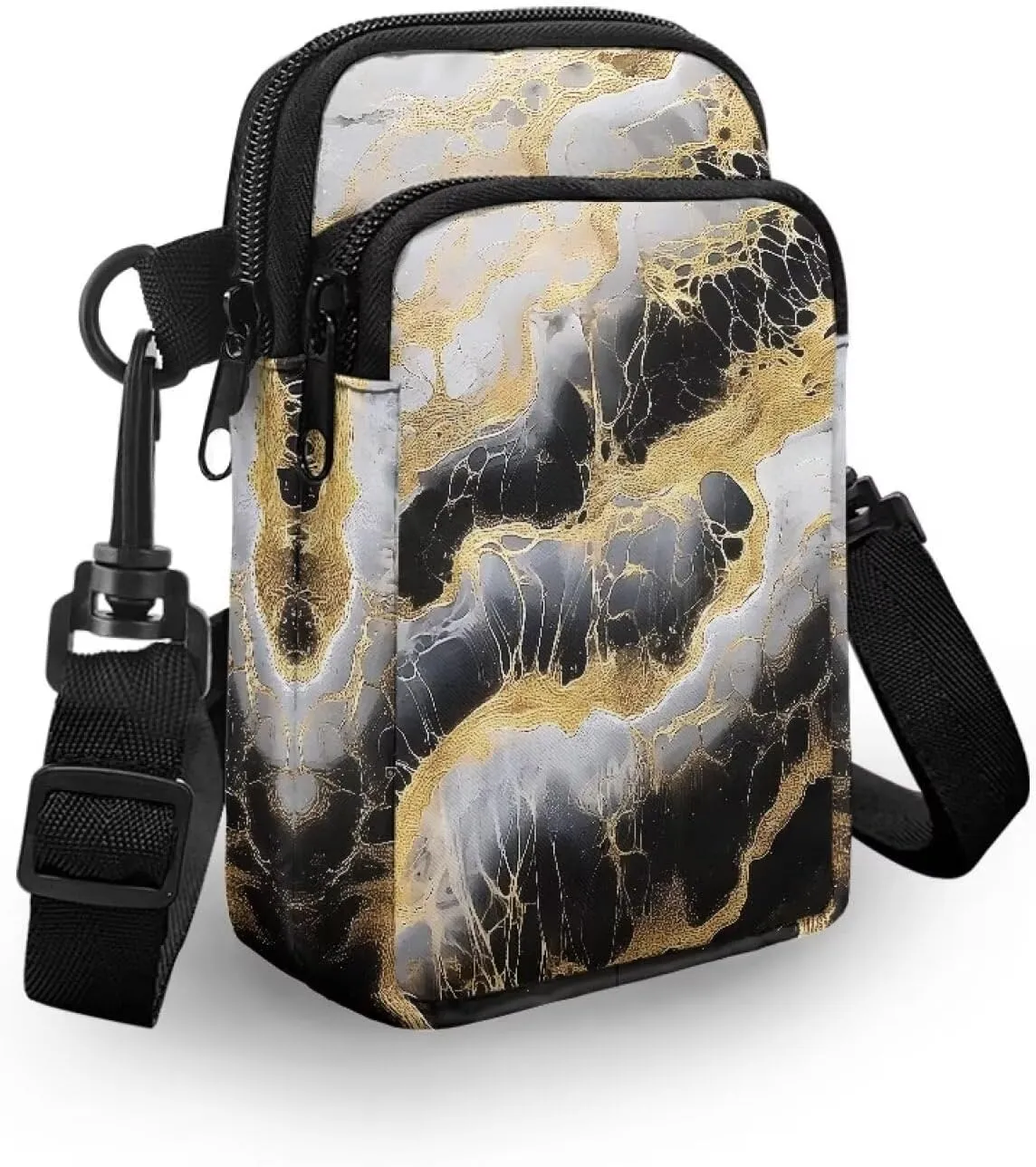 Small Crossbody Purse Zipper Cell Phone Bag, Abstract Color Art Mini Shoulder Purse Bags with Shoulder Strap