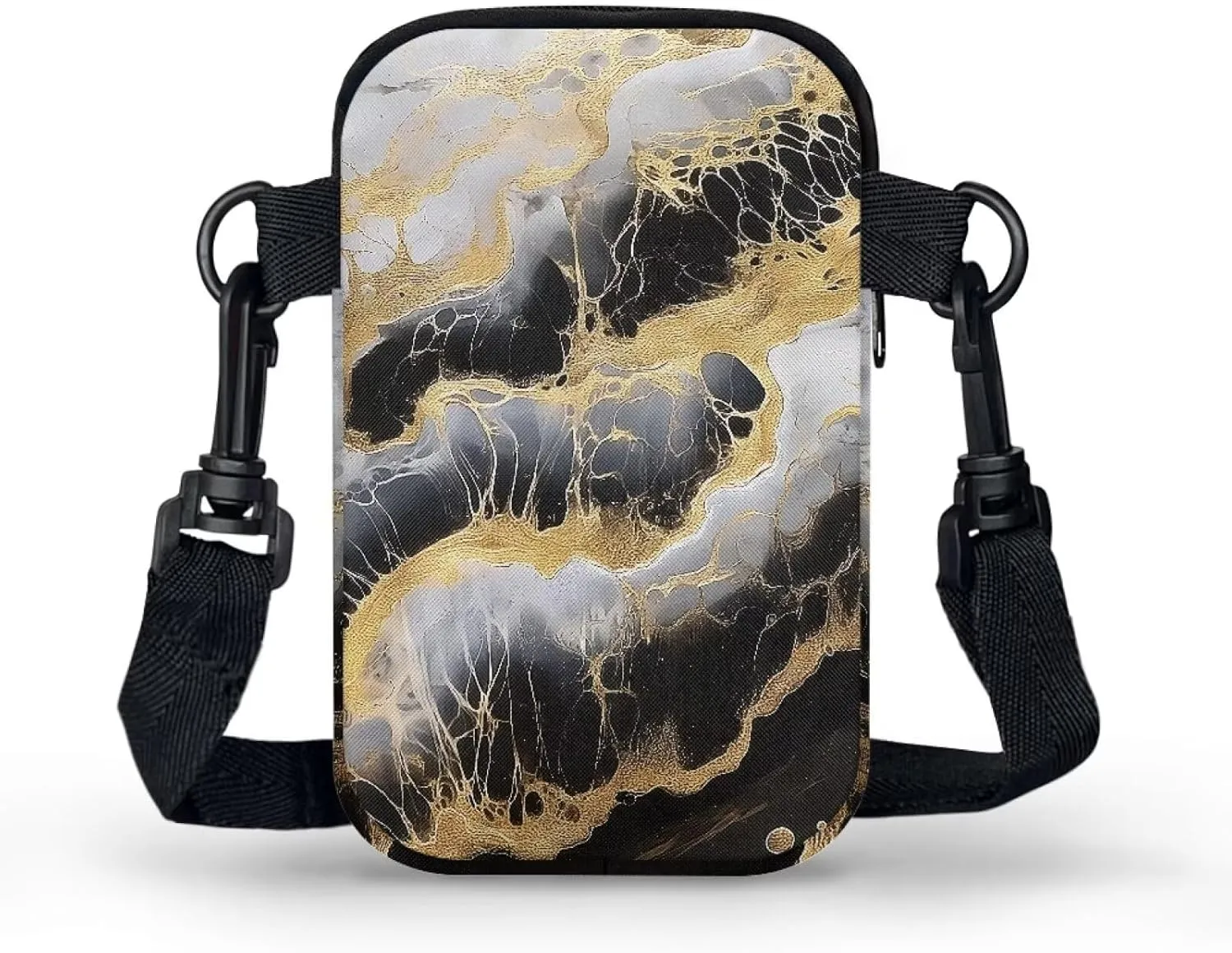 Small Crossbody Purse Zipper Cell Phone Bag, Abstract Color Art Mini Shoulder Purse Bags with Shoulder Strap