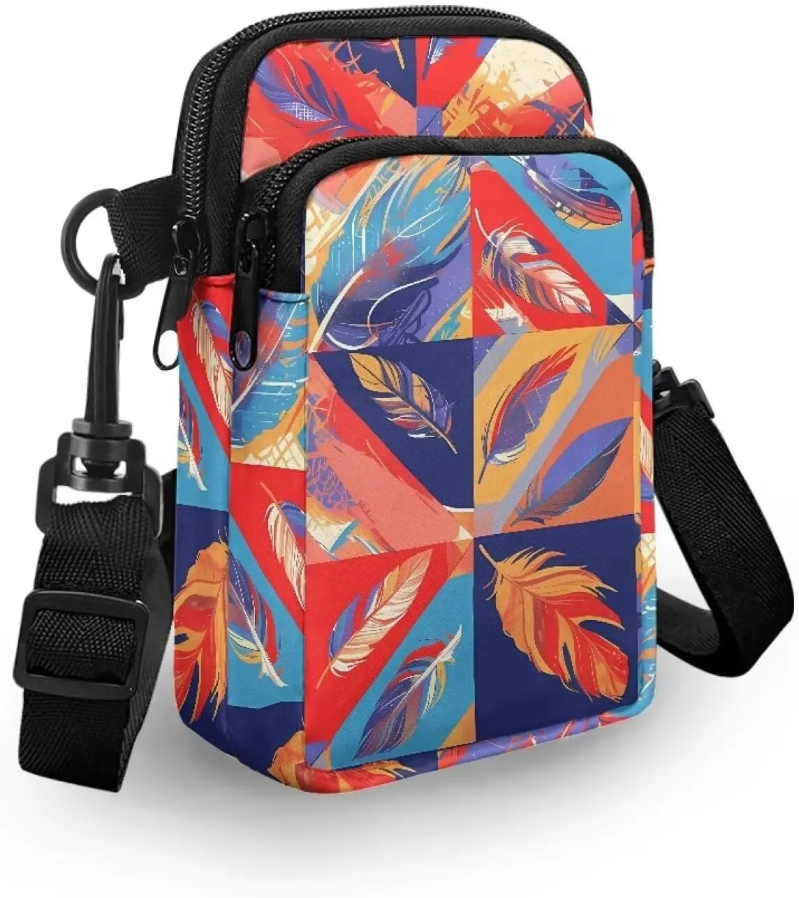 Small Crossbody Purse Zipper Cell Phone Bag, Abstract Color Art Mini Shoulder Purse Bags with Shoulder Strap