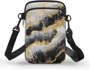 Small Crossbody Purse Zipper Cell Phone Bag, Abstract Color Art Mini Shoulder Purse Bags with Shoulder Strap