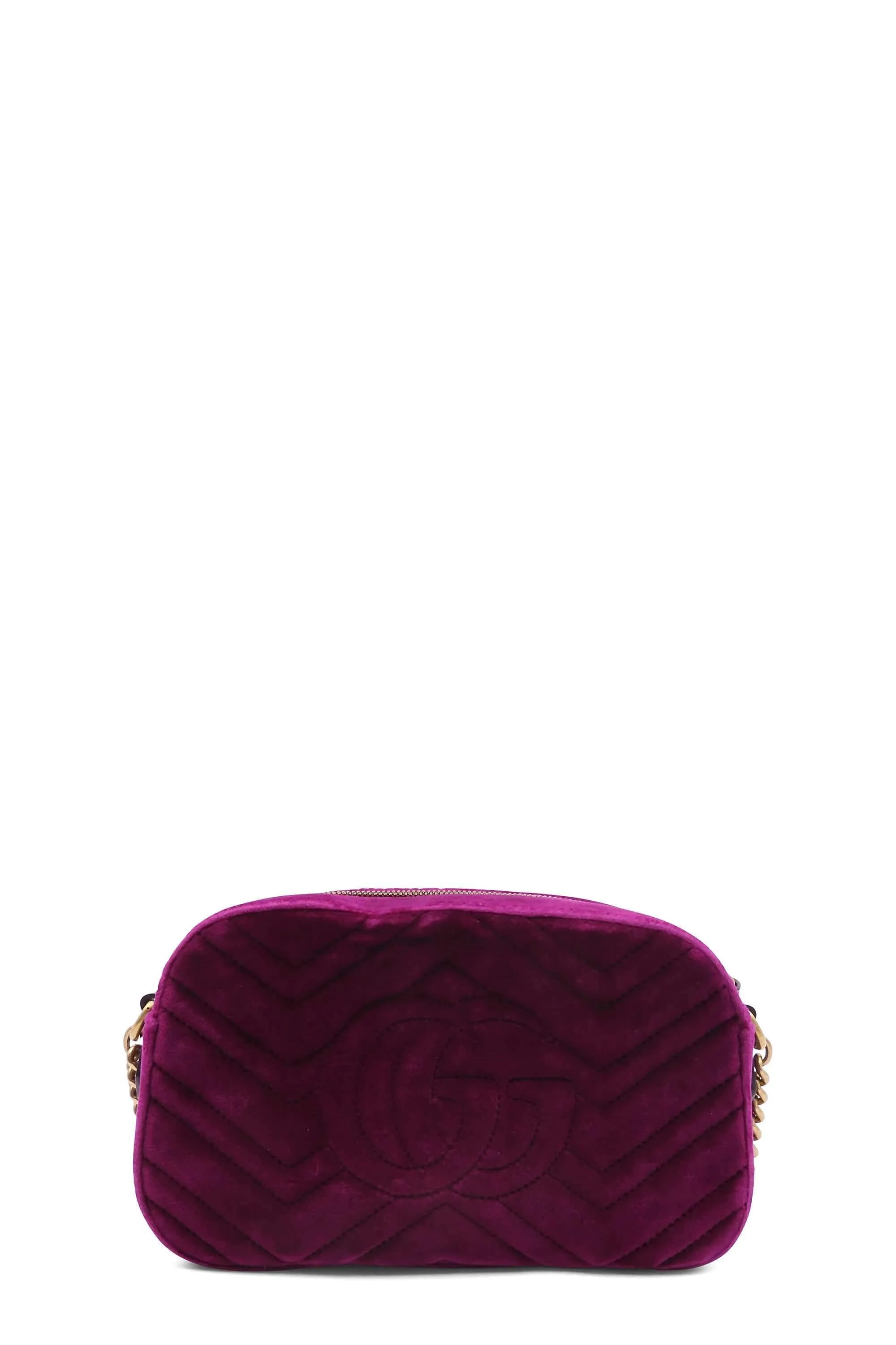Small GG Marmont Matelasse Velvet Shoulder Bag  Violet