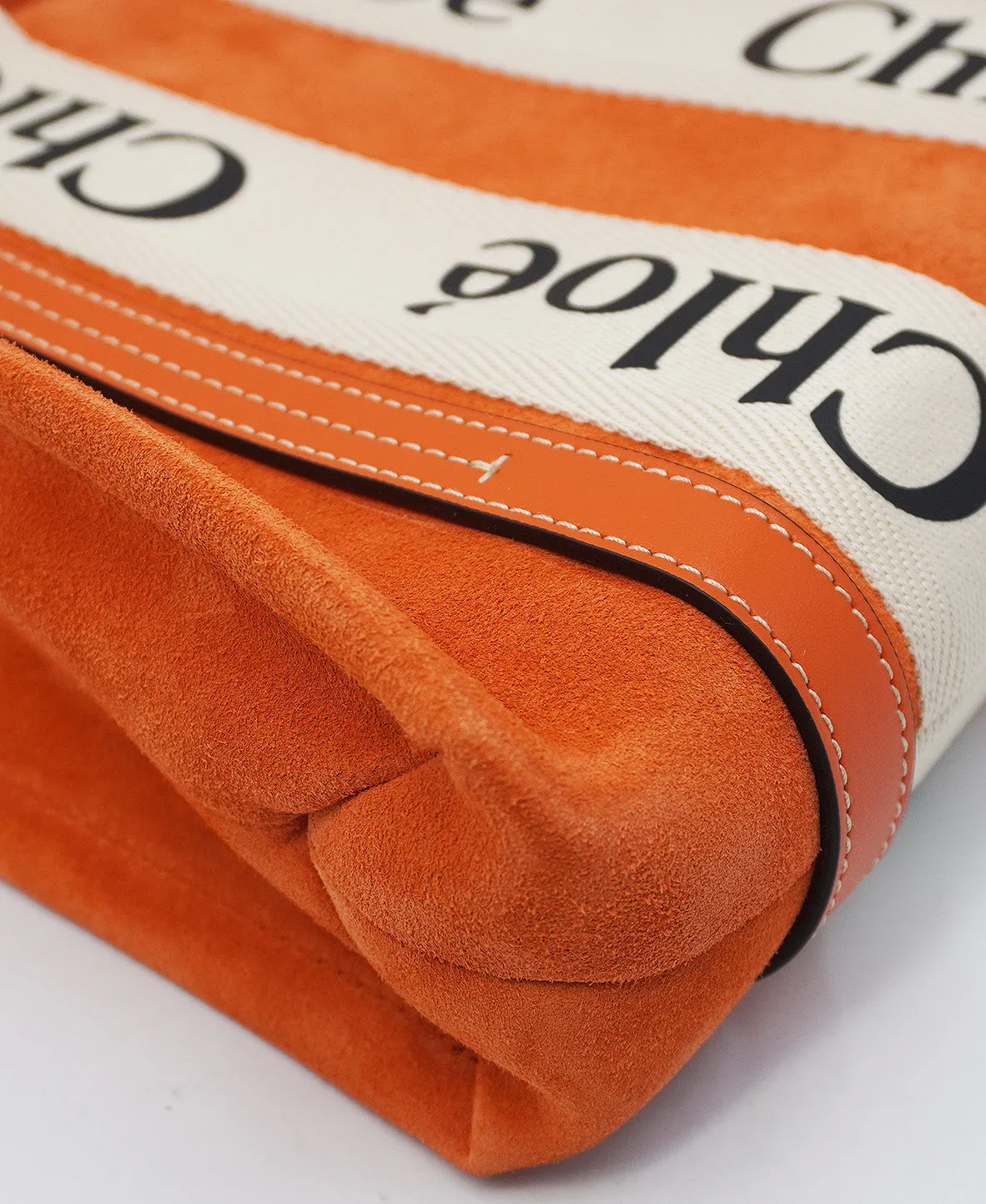 Small Suede Woody Tote Orange