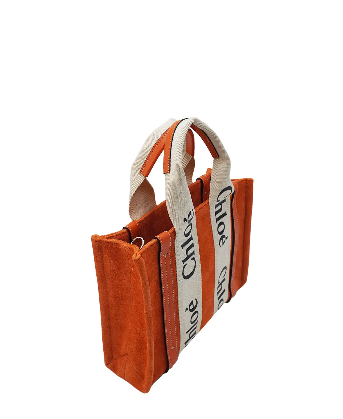 Small Suede Woody Tote Orange