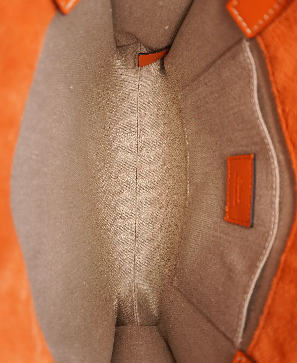 Small Suede Woody Tote Orange