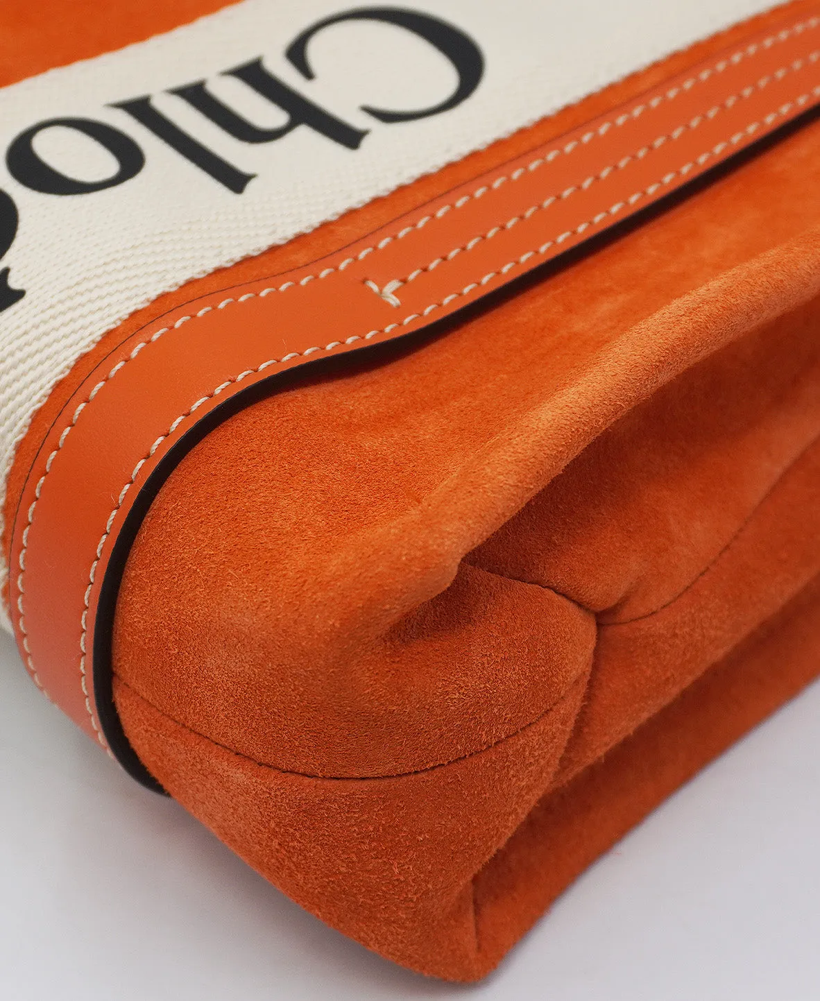 Small Suede Woody Tote Orange