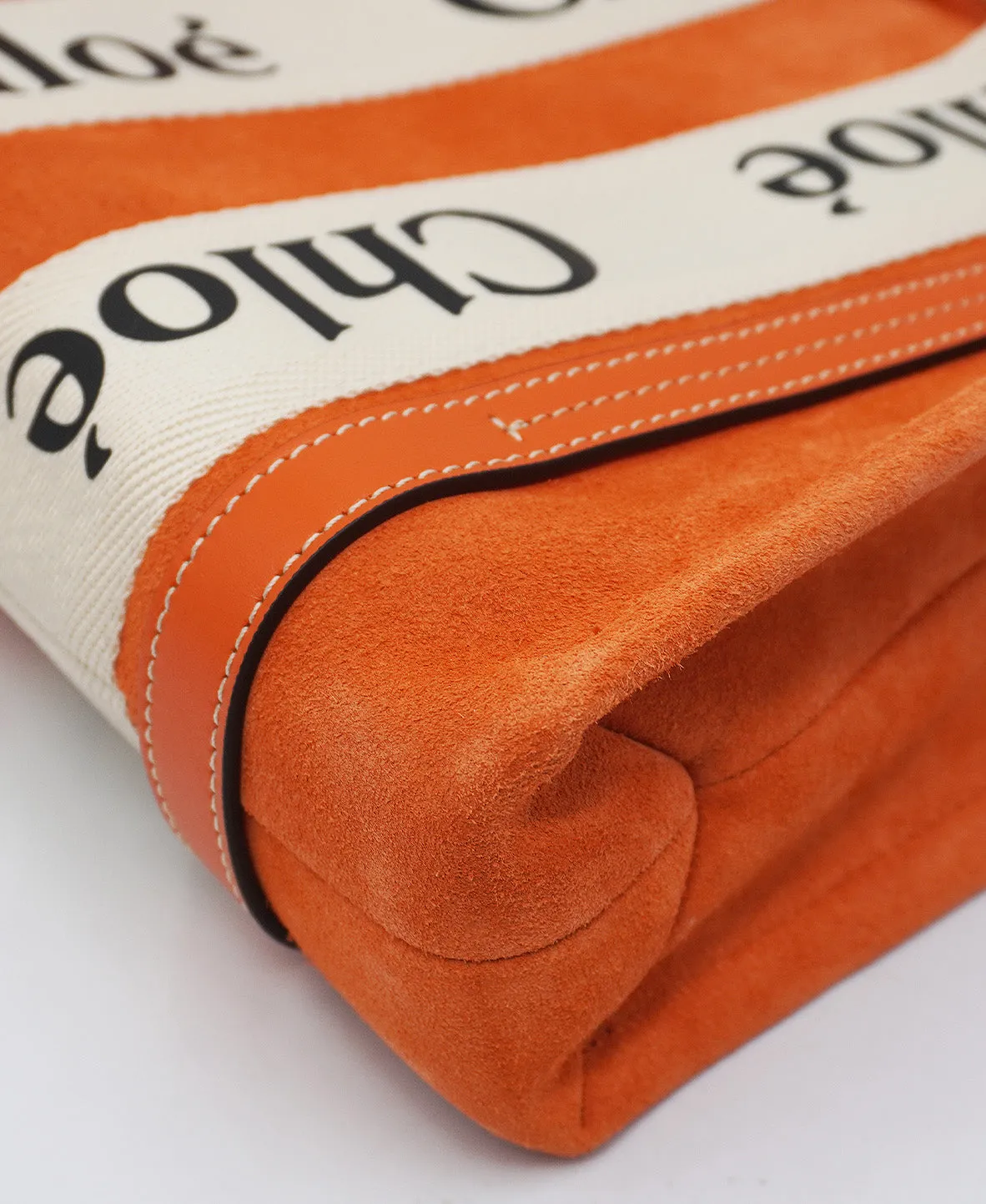 Small Suede Woody Tote Orange