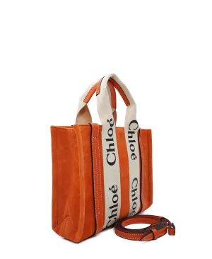 Small Suede Woody Tote Orange