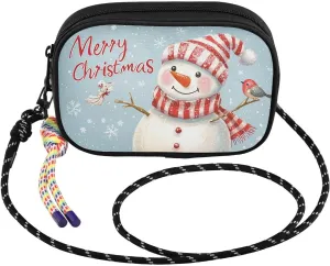 Snowflake Christmas Snowman Crossbody Bag for Women Cell Phone Purses Women's Small Shoulder Handbags Wallet Purse with Strap