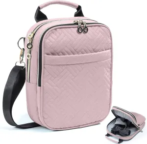 Soft Pistol Case, Gun Bag for Women, CCW Pistol Bag, Crossbody Gun Bag, Concealed Carry Gun Pouch, Small Tactical Range Bag, Gun Case with Shoulder Strap (Pink)