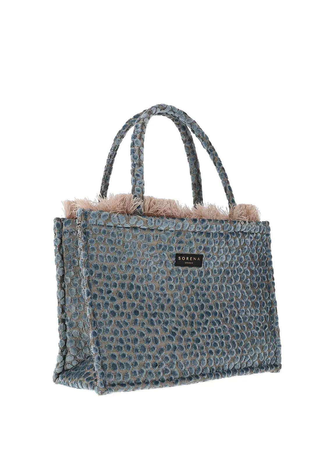 Sorena Cyclades Pebbled Medium Tote Bag, Chambray Blue