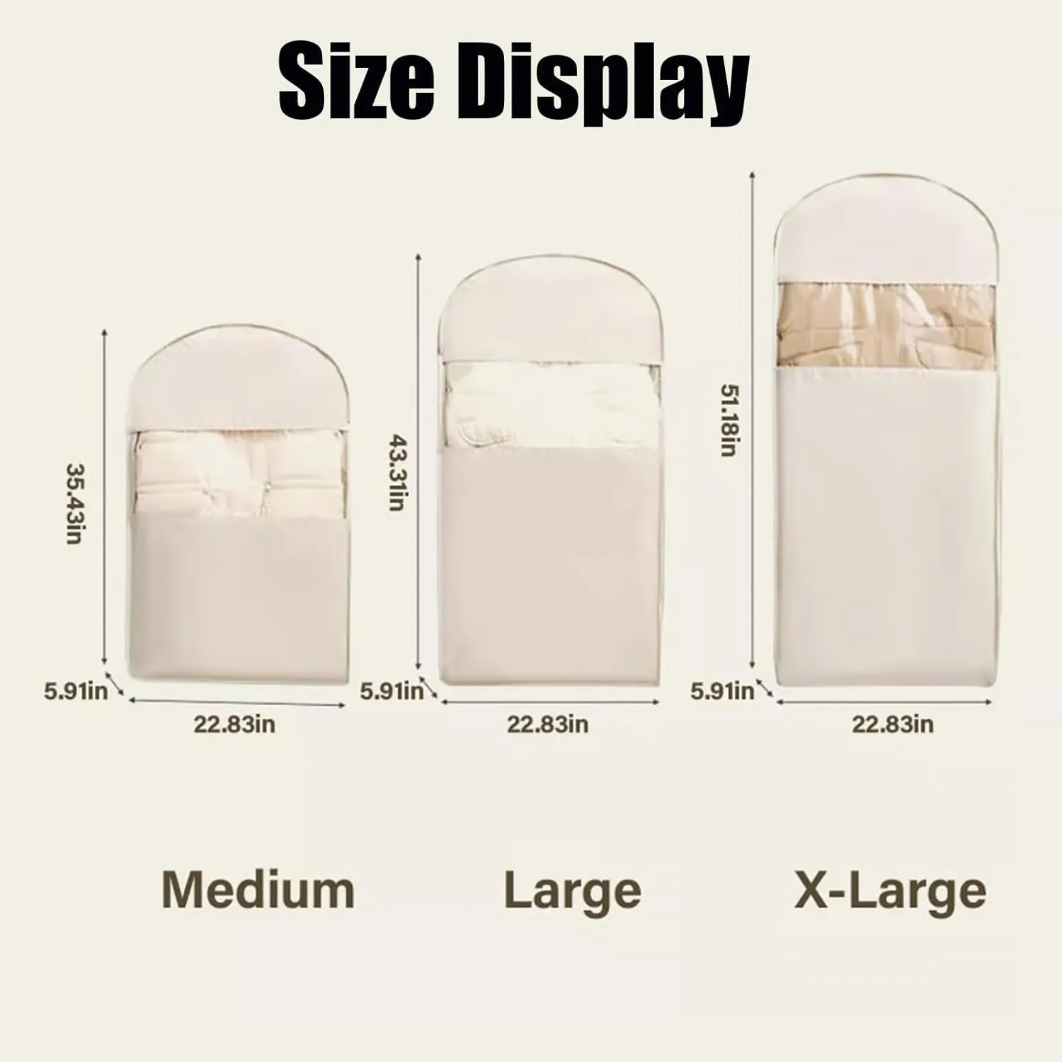 Space Saving Hanging Garment Bag With Self-Compression Zipper For Coats, Space Saver Closet Organizers,Dust Cover Clothes Bags for Down Coat, Transparent Visibility (Light Pink,(M L XL)3pcs)