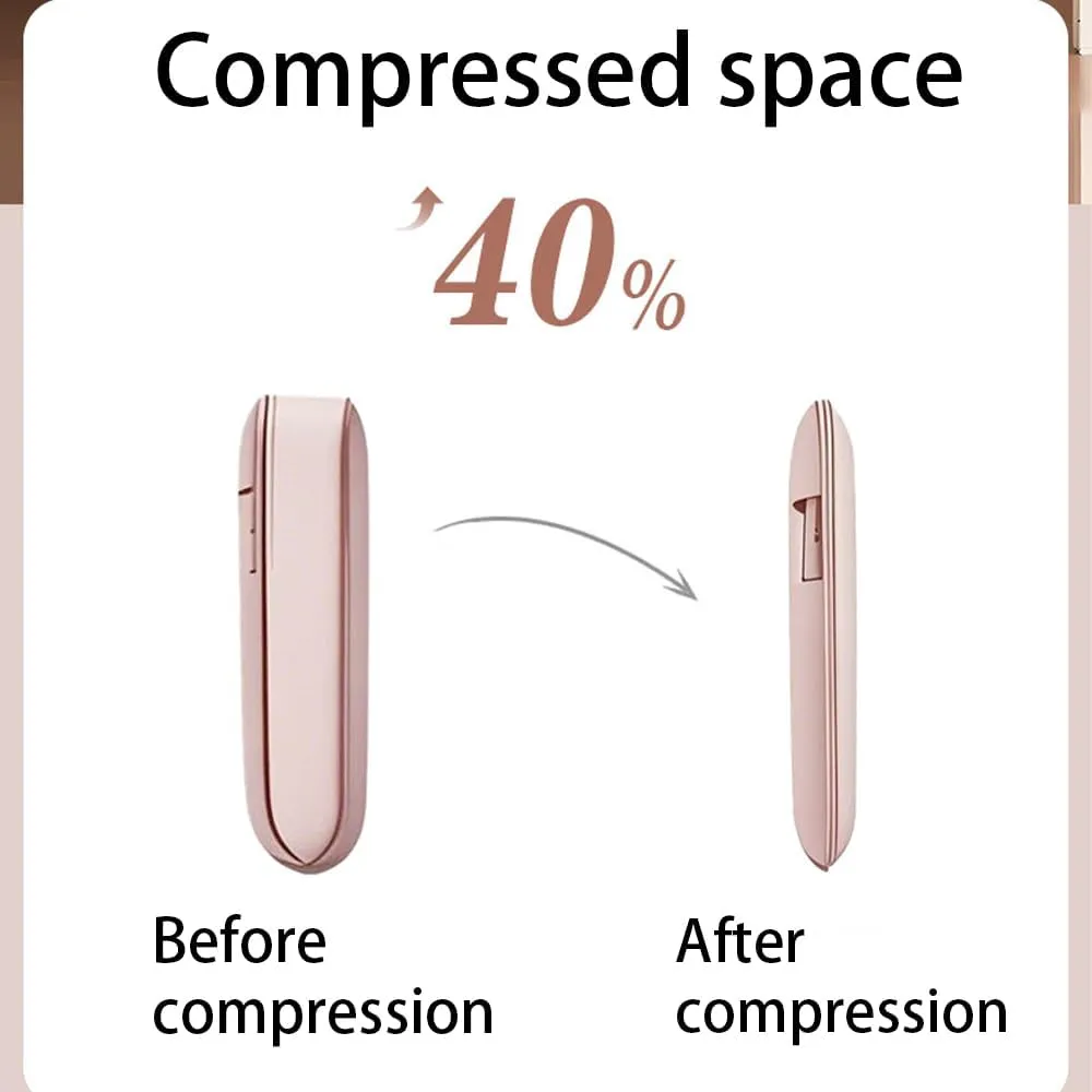 Space Saving Hanging Garment Bag with Self Compression Zipper, Hanging Garment Compression Bag, Dust Cover Clothes Bags for down Coat (Pink, 130cm/51.1 inch)
