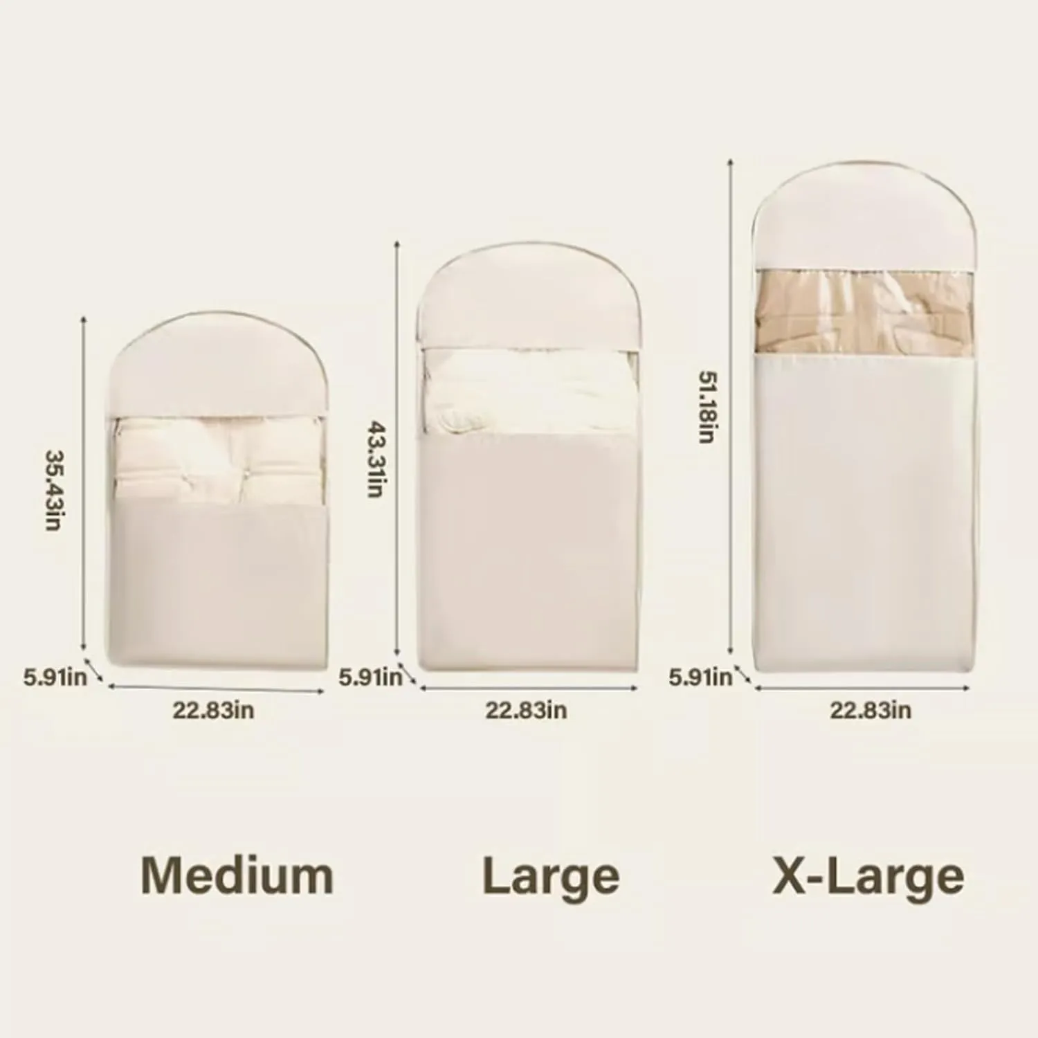 Space Saving Hanging Garment Bag with Self Compression Zipper, Space Saver Coat Storage Bag, Dust Cover Clothes Bags for down Coat, Travel Bags with Hanger, For Closet Storage (Pink, 3 pcs)