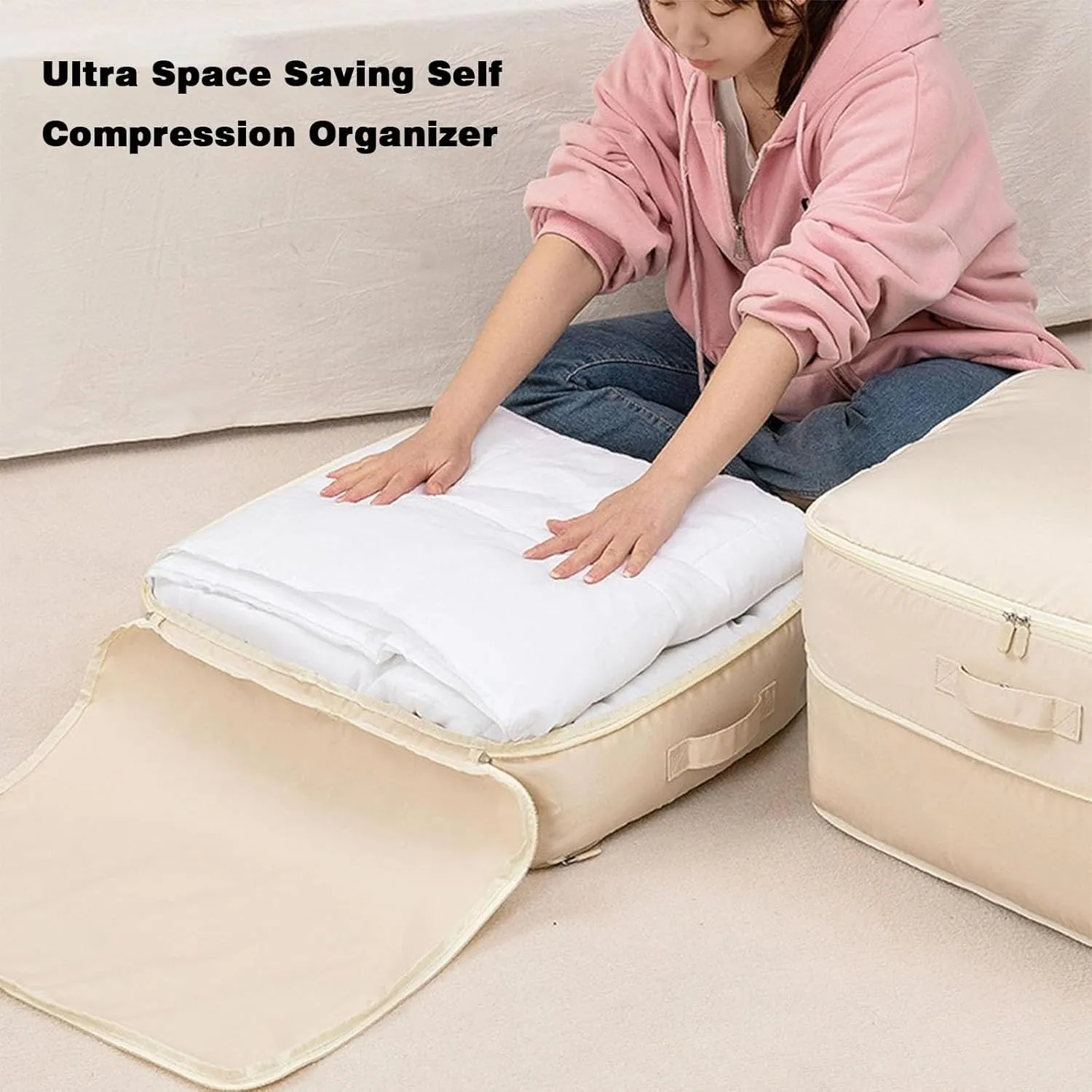 Space Saving Self Compression Organizer, Propositiony Ultra Space Saving Self Compression Organizer, Heavy Duty Moving Bags, Propositiony Organizer for Space Saving (Grey,L)